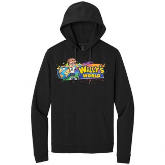 Willy's World Color Splash Logo Black Hooded Sweatshirt