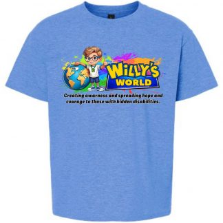 Willy's World Hidden Disability Awareness Heather Royal Blue Youth T-Shirt