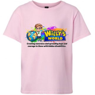 Willy's World Hidden Disability Awareness Light Pink Youth T-Shirt