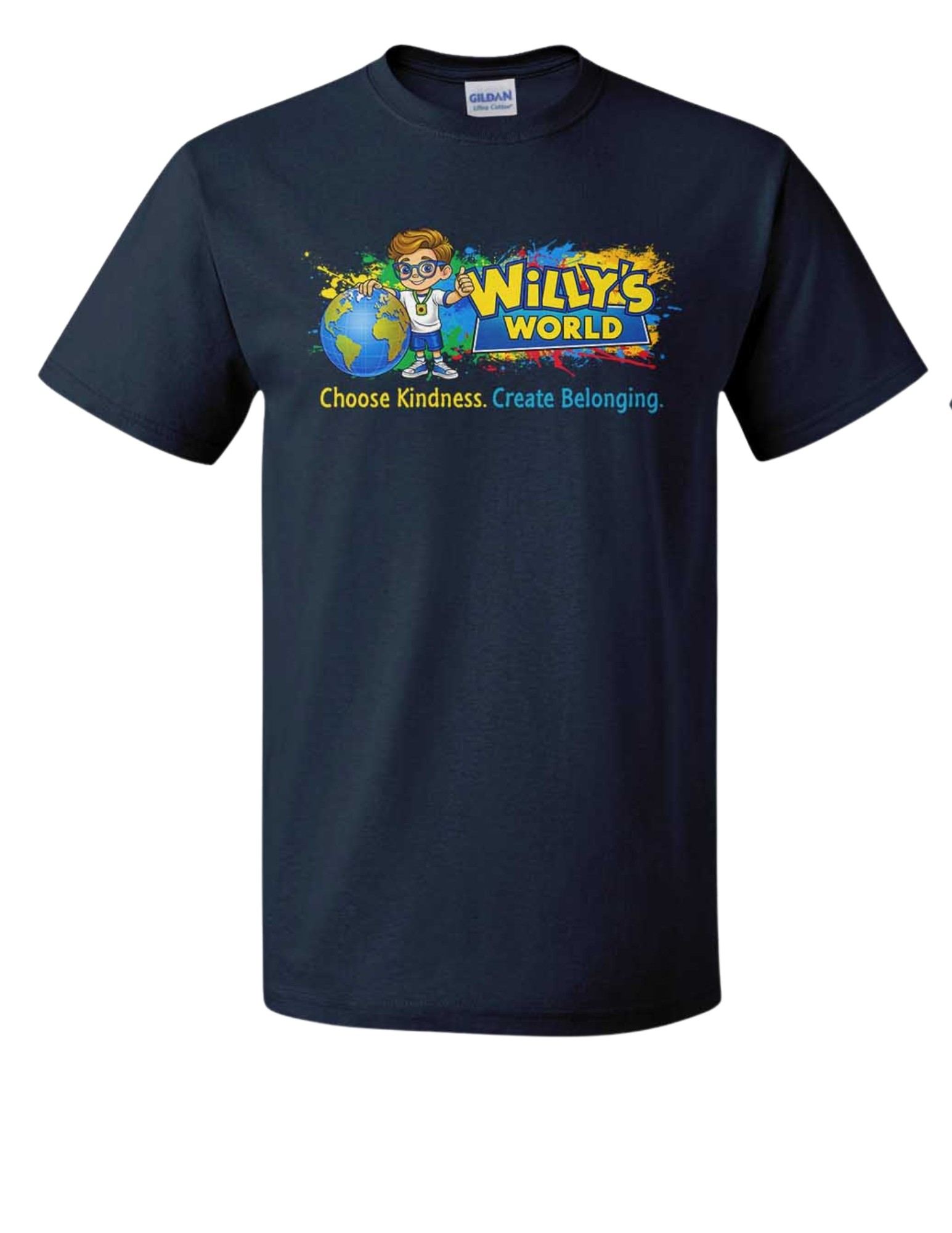 Choose Kindness. Create Belonging. Adult T-Shirt Navy